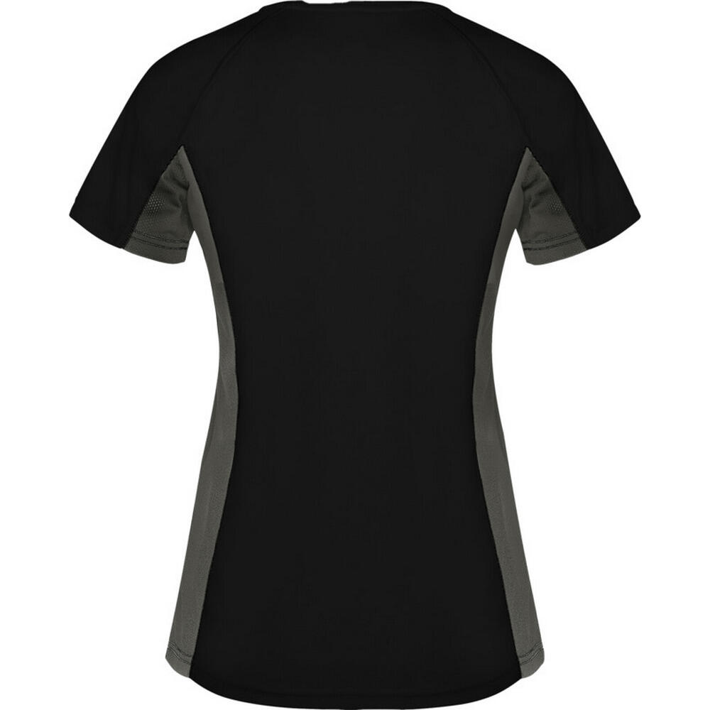 Tshirt Manches Courtes Sport SHANGHAI Femme (Noir Uni / Anthracite) 2/4