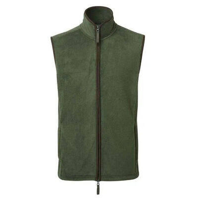 Heren artisan fleece gilet (mosgroen/bruin)