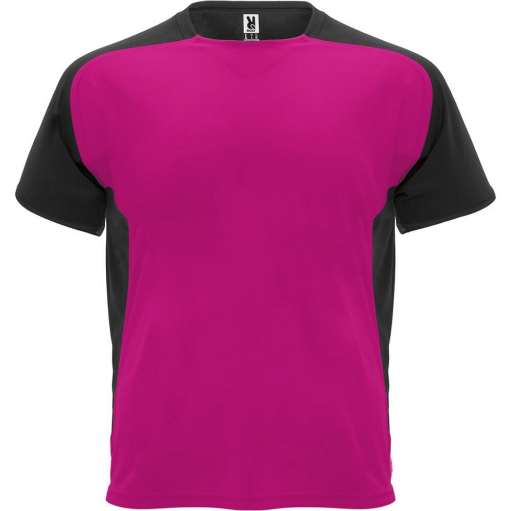 fuchsia pink / black