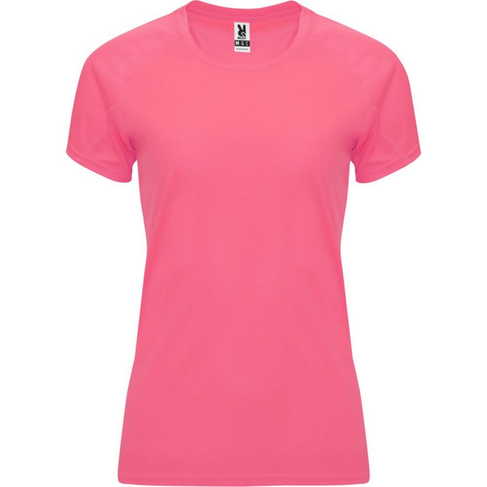 Womens/Ladies Bahrain ShortSleeved Sports TShirt (Fluorescent Lady Pink)