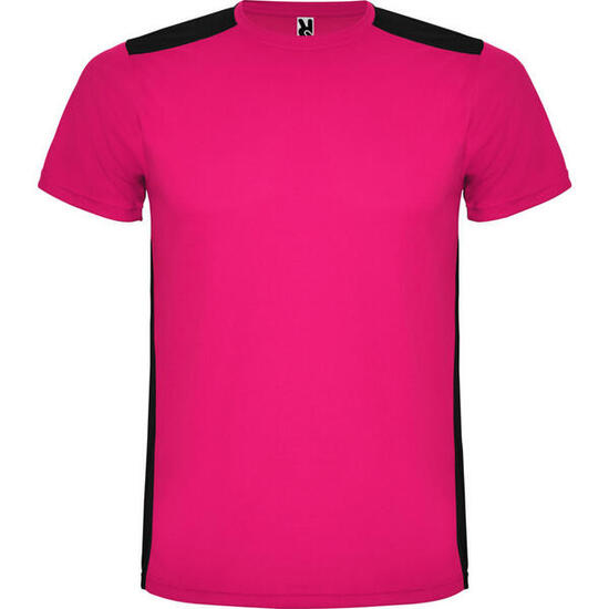 Tshirt Sport DETROIT Enfant (Fuchsia / Noir Uni)