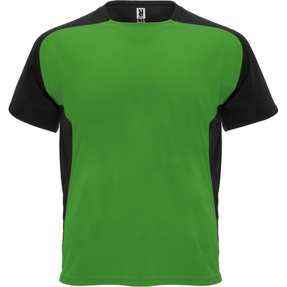 Childrens/Kids Bugatti ShortSleeved Sports TShirt (Fern Green/Solid Black)