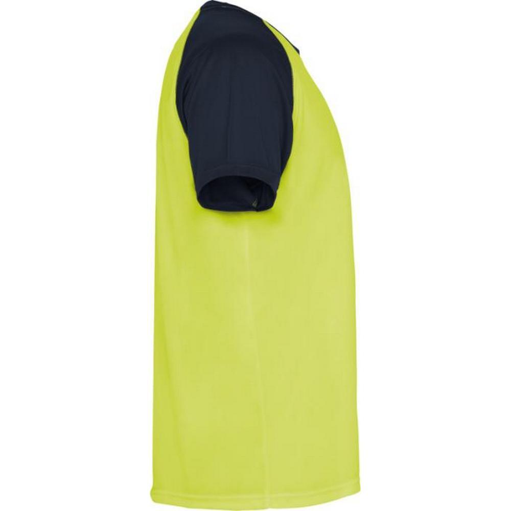 Tshirt INDIANAPOLIS Adulte (Jaune Fluo / Bleu Marine) 4/4