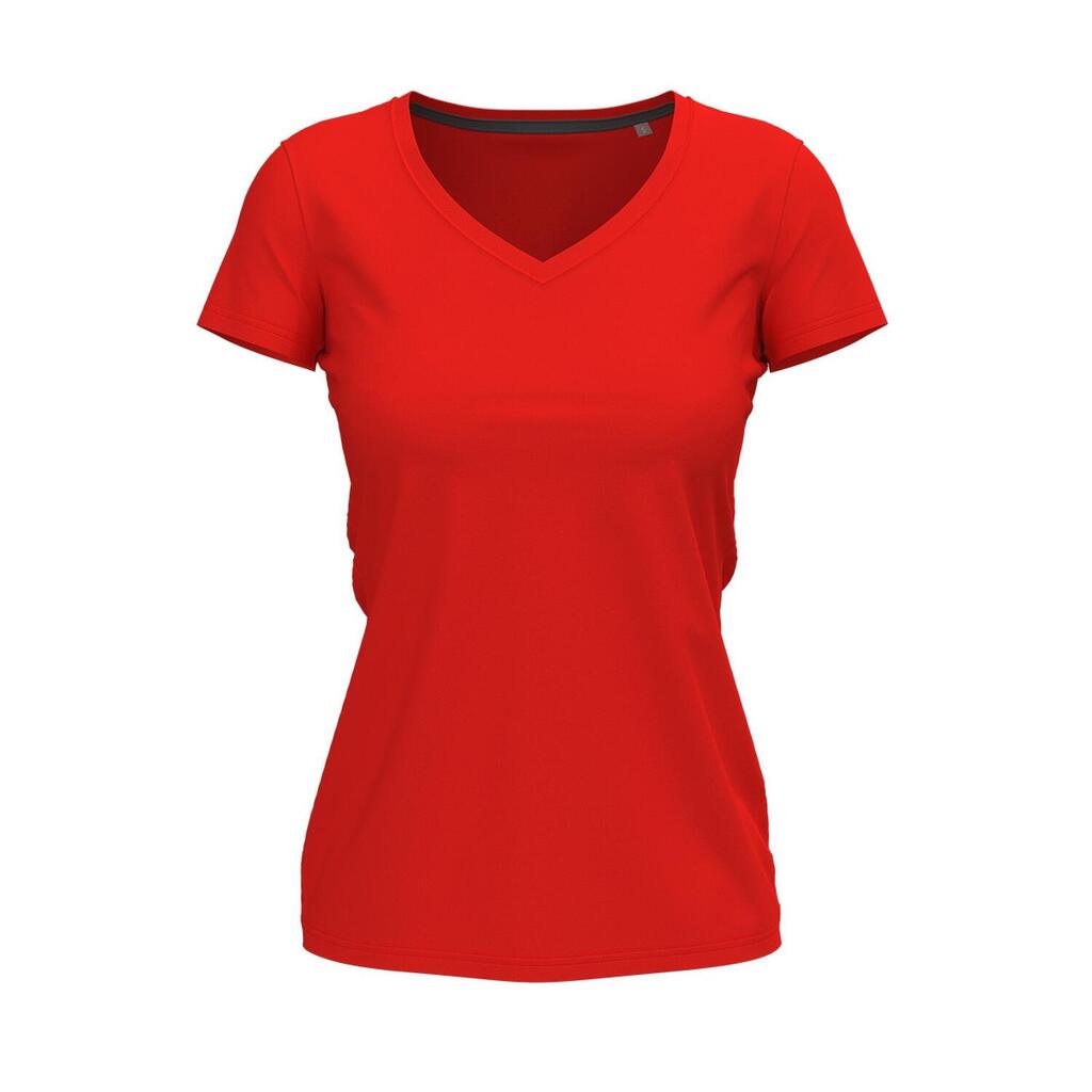 Womens/Ladies Claire V Neck TShirt (Scarlet Red)