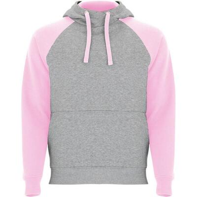 Badet tweekleurige uniseks volwassen hoodie (heide grijs/koningsblauw)