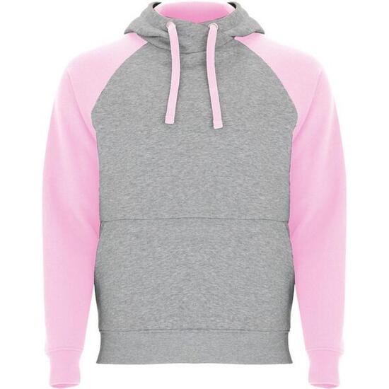 Sweat À Capuche BADET Adulte (Gris Chiné / Rose Clair)