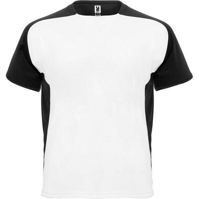 Maglietta Sportiva Maniche Corte Bambini Roly Bugatti Nero Tinta Unita Bianco