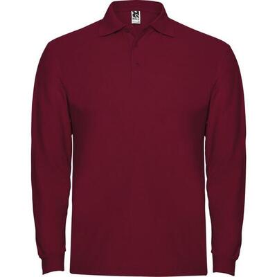 Heren estrella poloshirt met lange mouwen (rood)