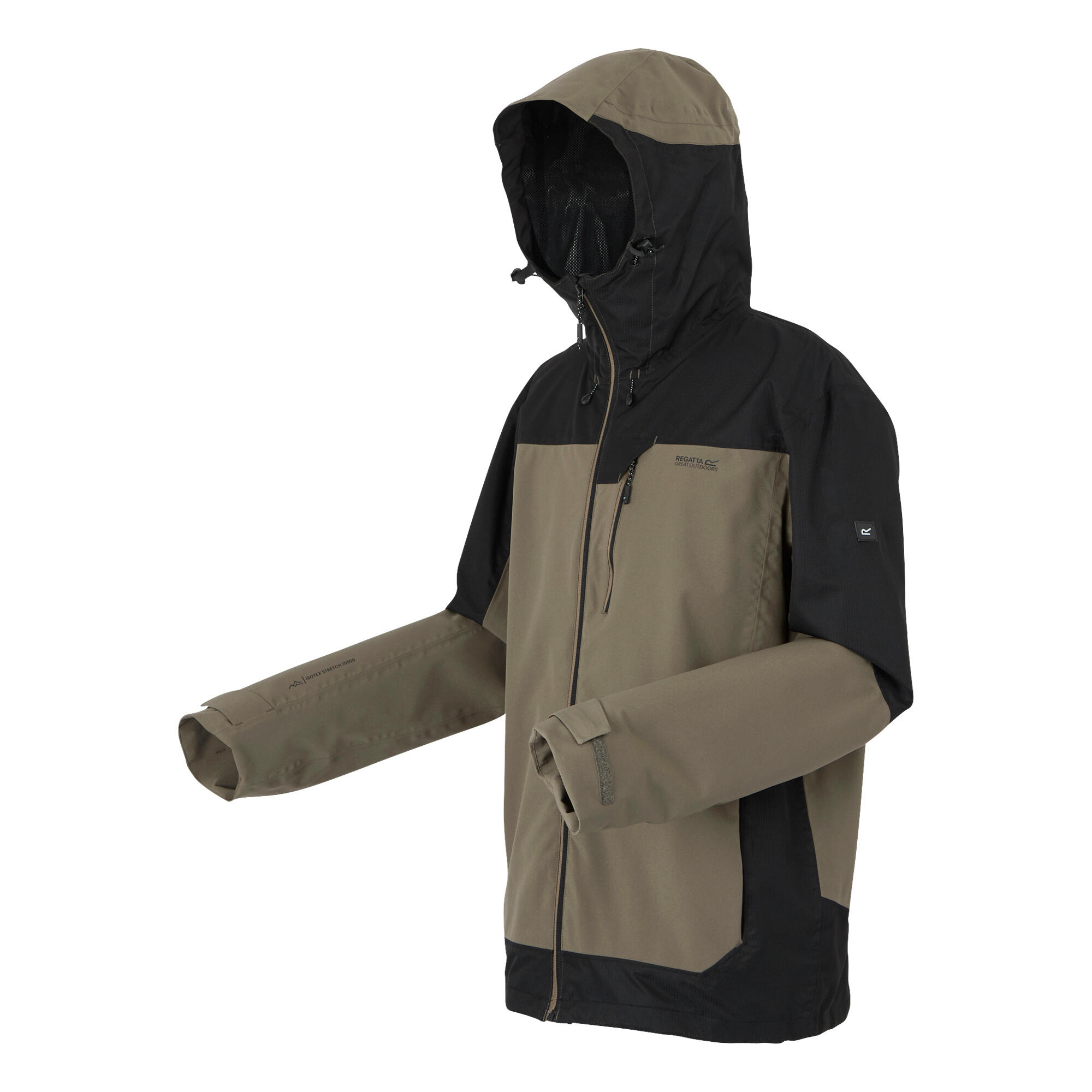 Veste Imperméable Extensible À Capuche HIGHTON Homme (Gris Marron / Noir) 4/5