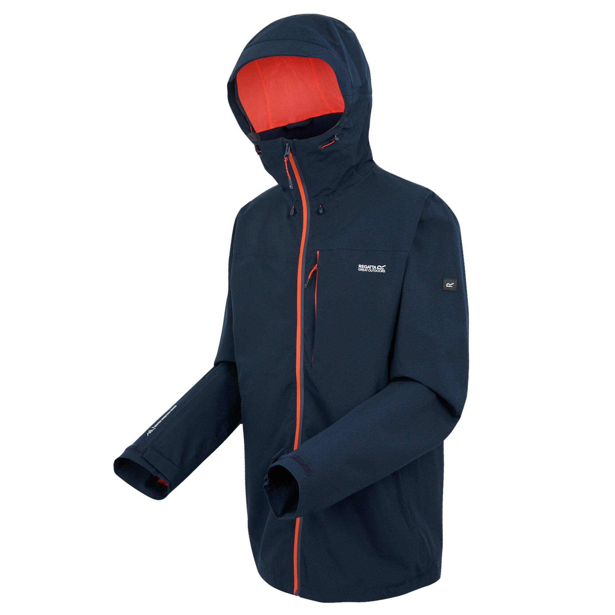 Giacca Impermeabile Uomo Regatta Birchdale II Blu Navy Tango Mandarino 3/4