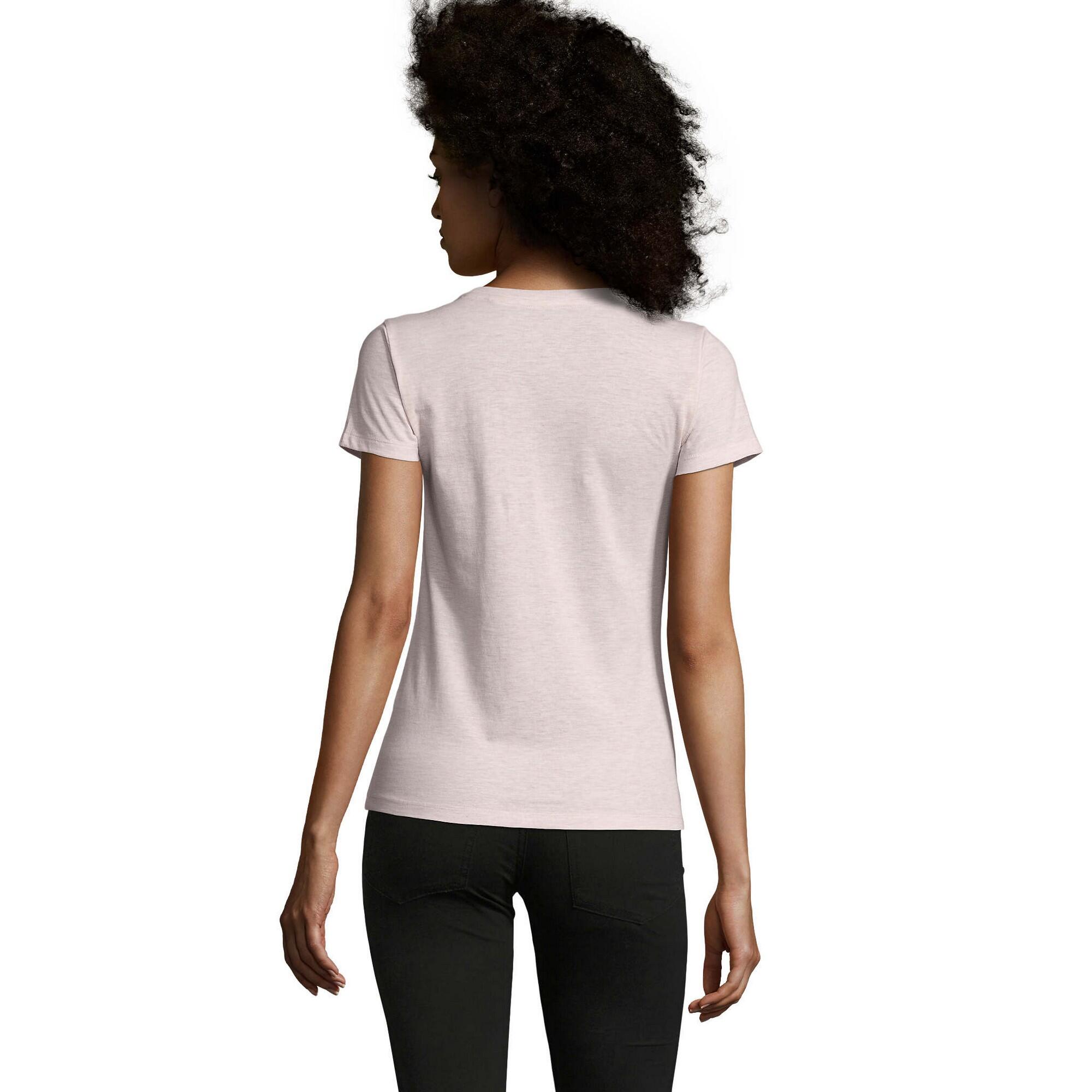 T-Shirt de gola redonda com corte justo para senhora/senhora Regent (Rosa 2/4