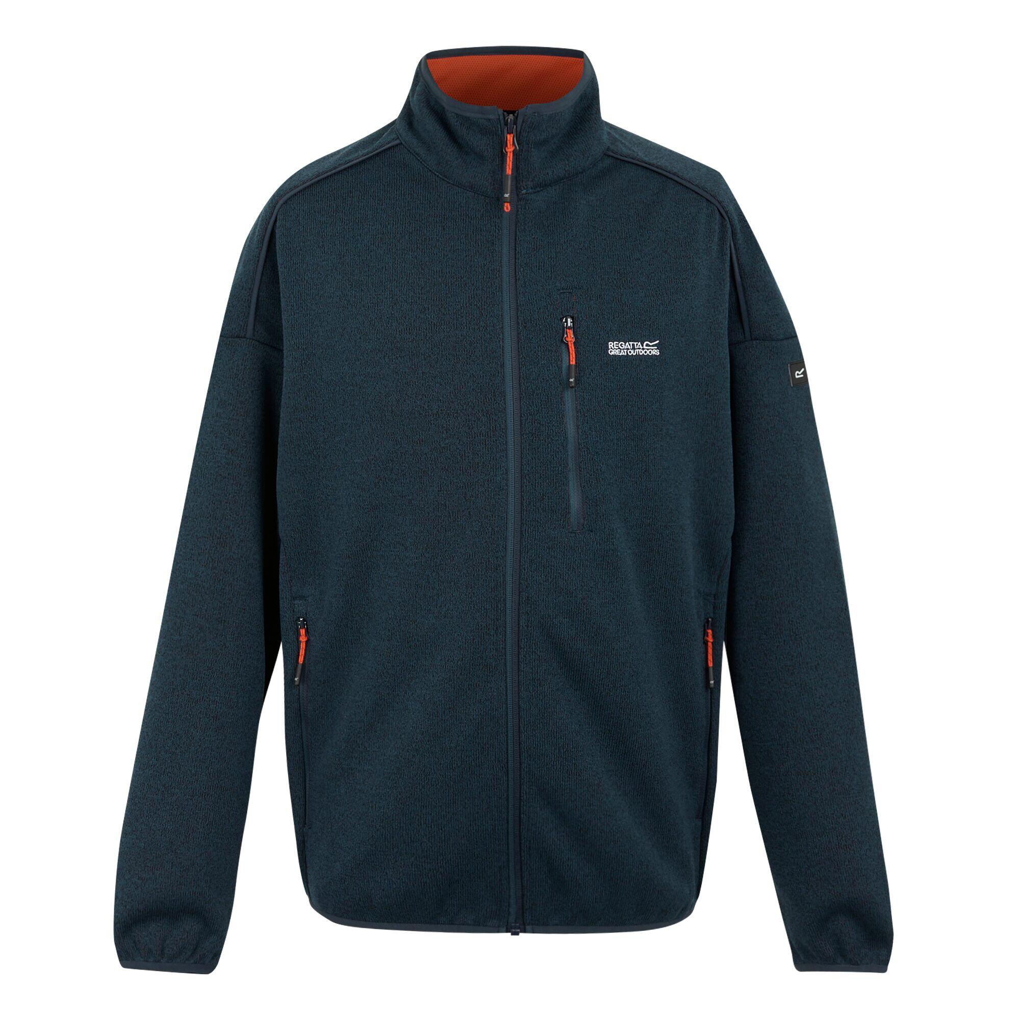 REGATTA Mens Kames Full Zip Fleece Jacket (Moonlight Denim/Tangerine Tango)