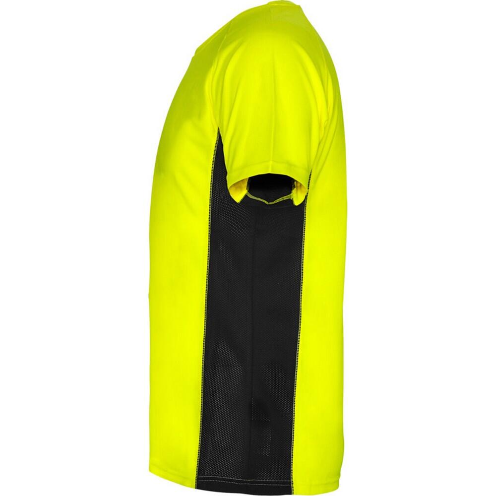 Tshirt SHANGHAI Homme (Jaune Fluo / Noir Uni) 3/4