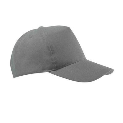Buzz 5 paneel baseball cap (donkergrijs massief)