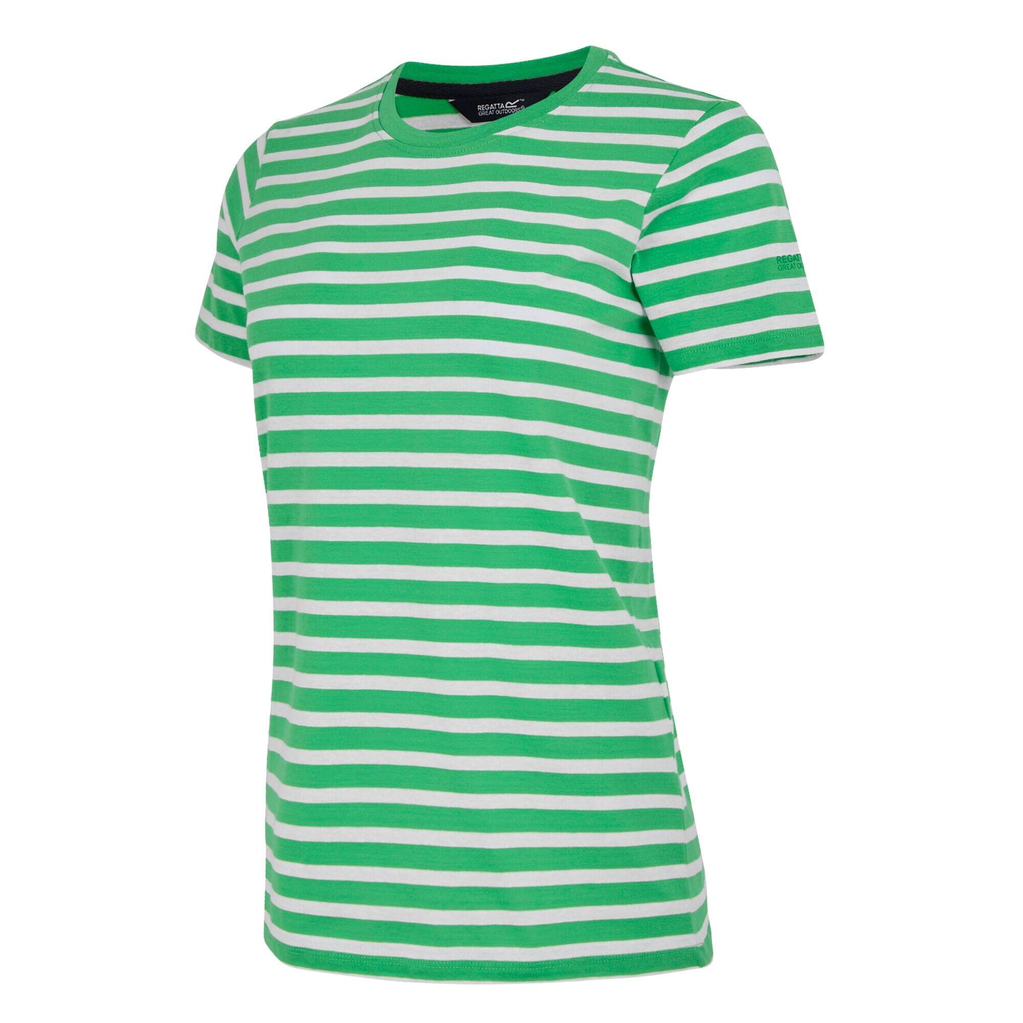 Tshirt Motif/style Rayé BAYLETTA Femme (Vert Île / Blanc) 3/5