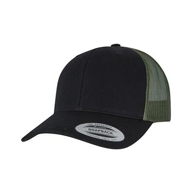 Retro tweekleurige truckerpet (buck/wit)