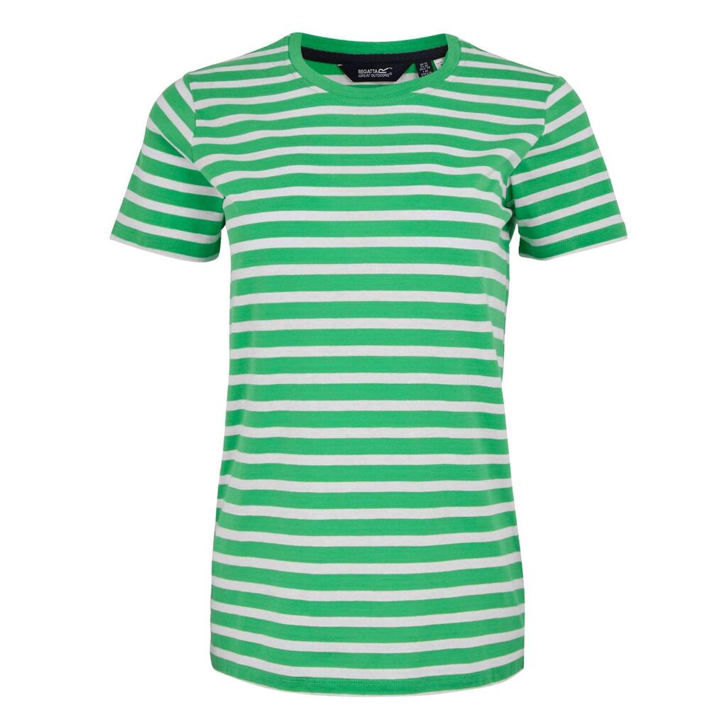 Womens/Ladies Bayletta Striped TShirt (Island Green/White)