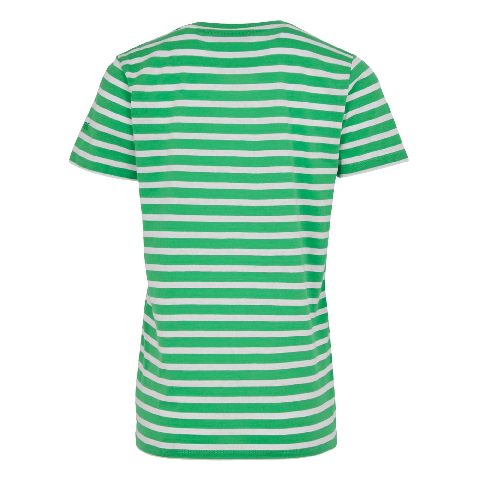 Tshirt Motif/style Rayé BAYLETTA Femme (Vert Île / Blanc) 2/5