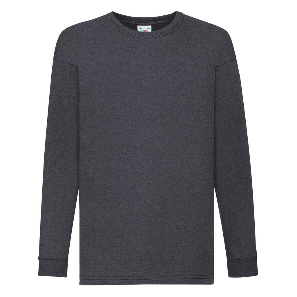Childrens/Kids Valueweight Polycotton LongSleeved TShirt (Dark Grey Heather)