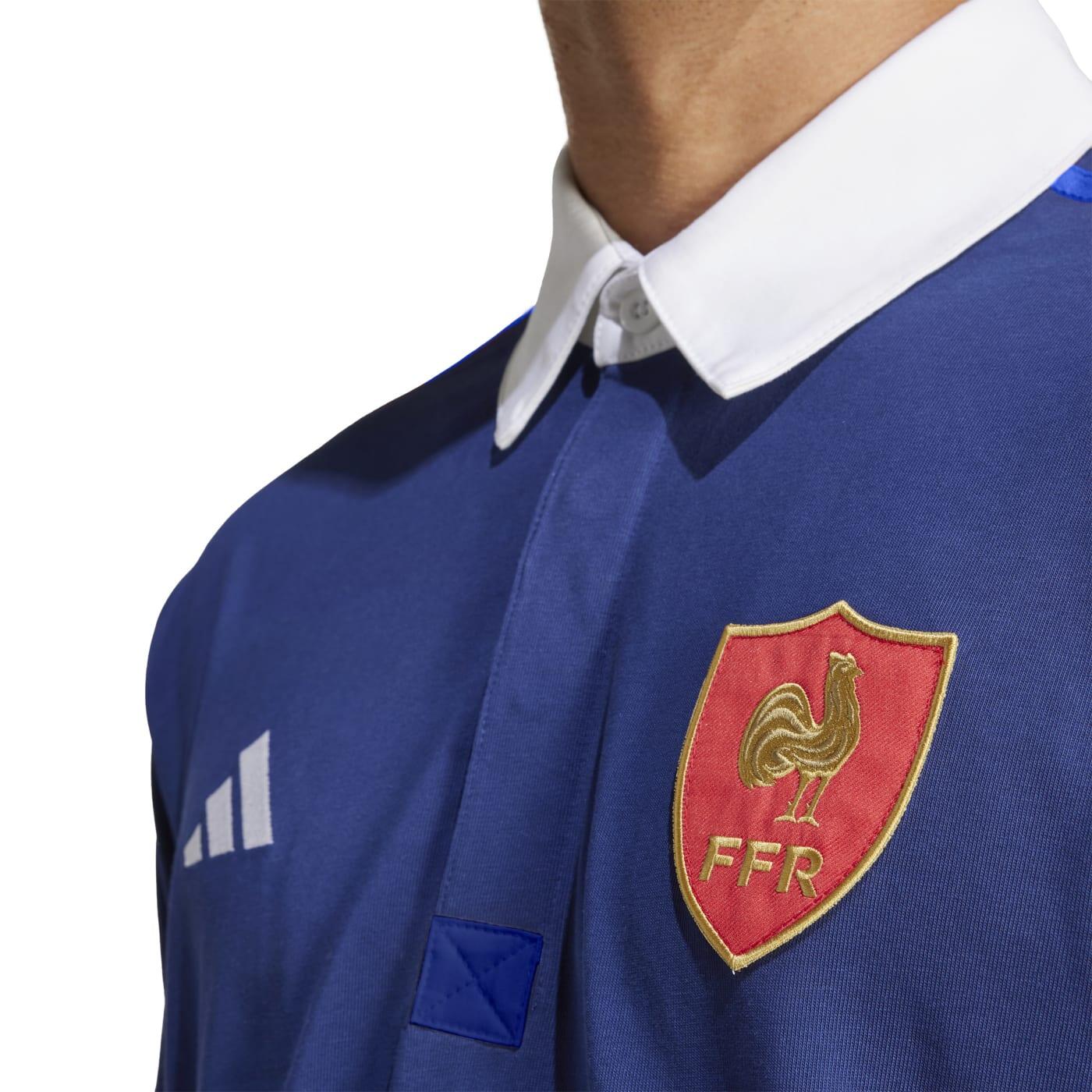 Vintage Culture Frankrijk Rugby Lange Mouw Shirt Marineblauw 5/6