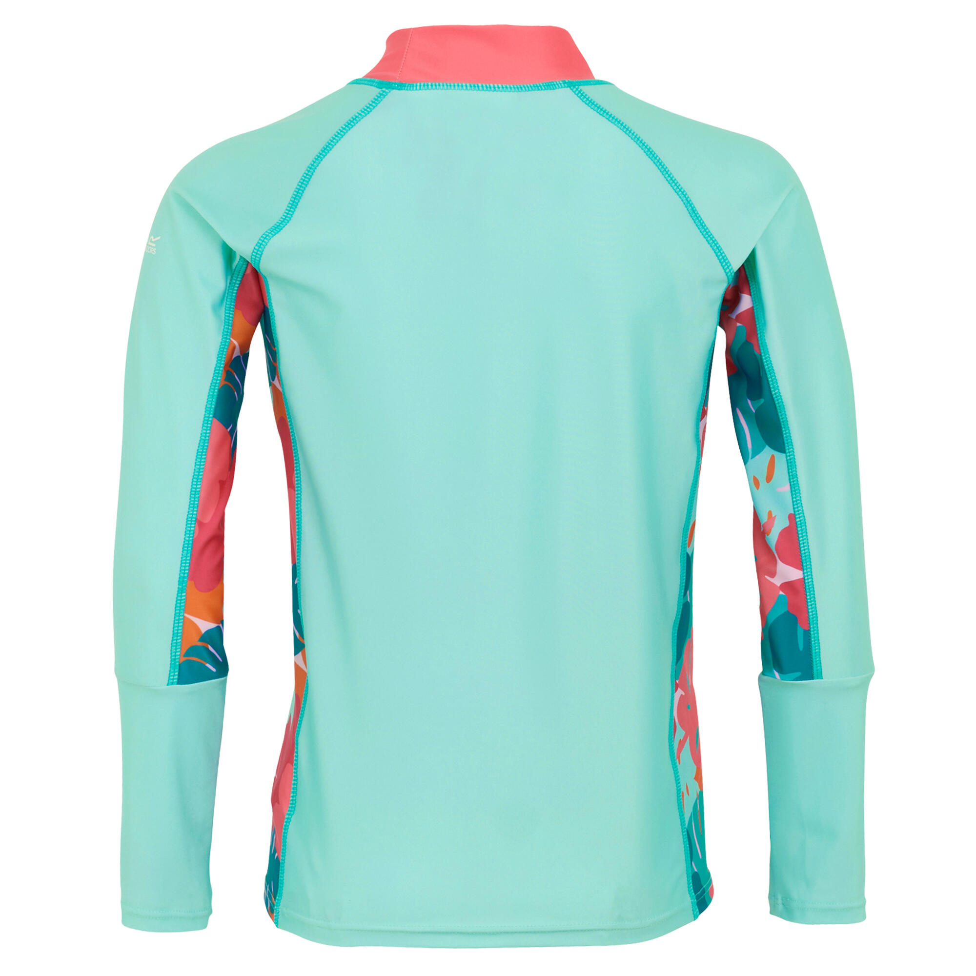 Childrens/Kids Hoku II Tropical Leaves Swim Top (Aruba Blue/Peach 2/4