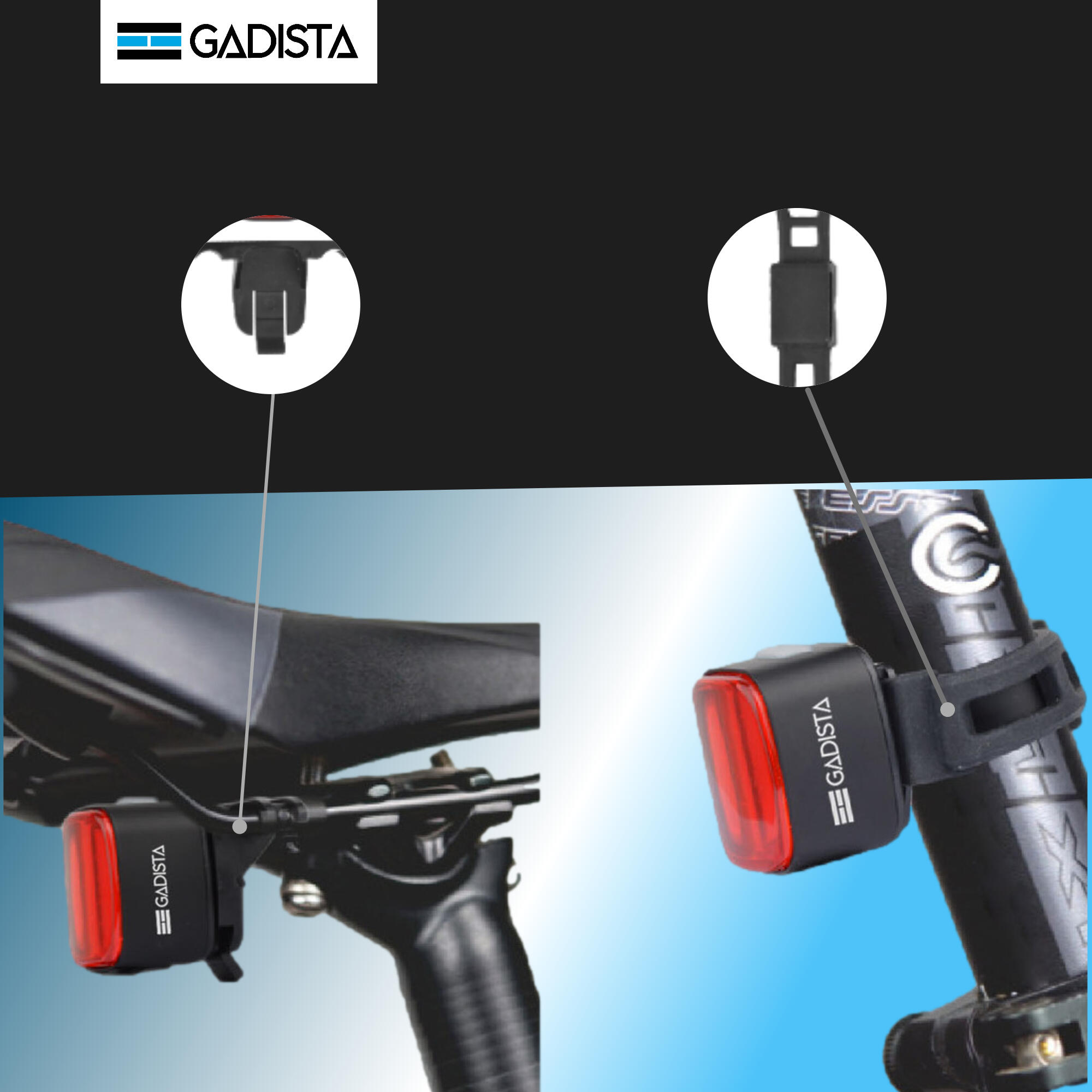 Lumières Vélo Ultra Fines Rechargeables – 4+6 Modes, IP65, Feux Avant/Arrière USB-C, Sécurité Nuit