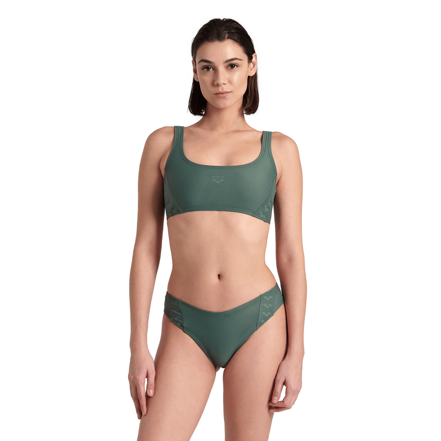 Arena - Maillot De Bain Deux-pièces Femme - Team Stripe Bikini Bralette - Maillot De Bain 2 Pièces - Vert - 36 Xs - Decathlon