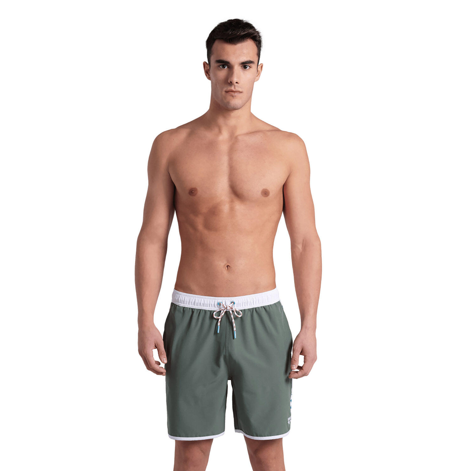 Arena - Shorts De Bain Homme - Icons Team Stripe - Maillot De Bain 1 Pièce - Blanc|vert - 48 Xl - Decathlon