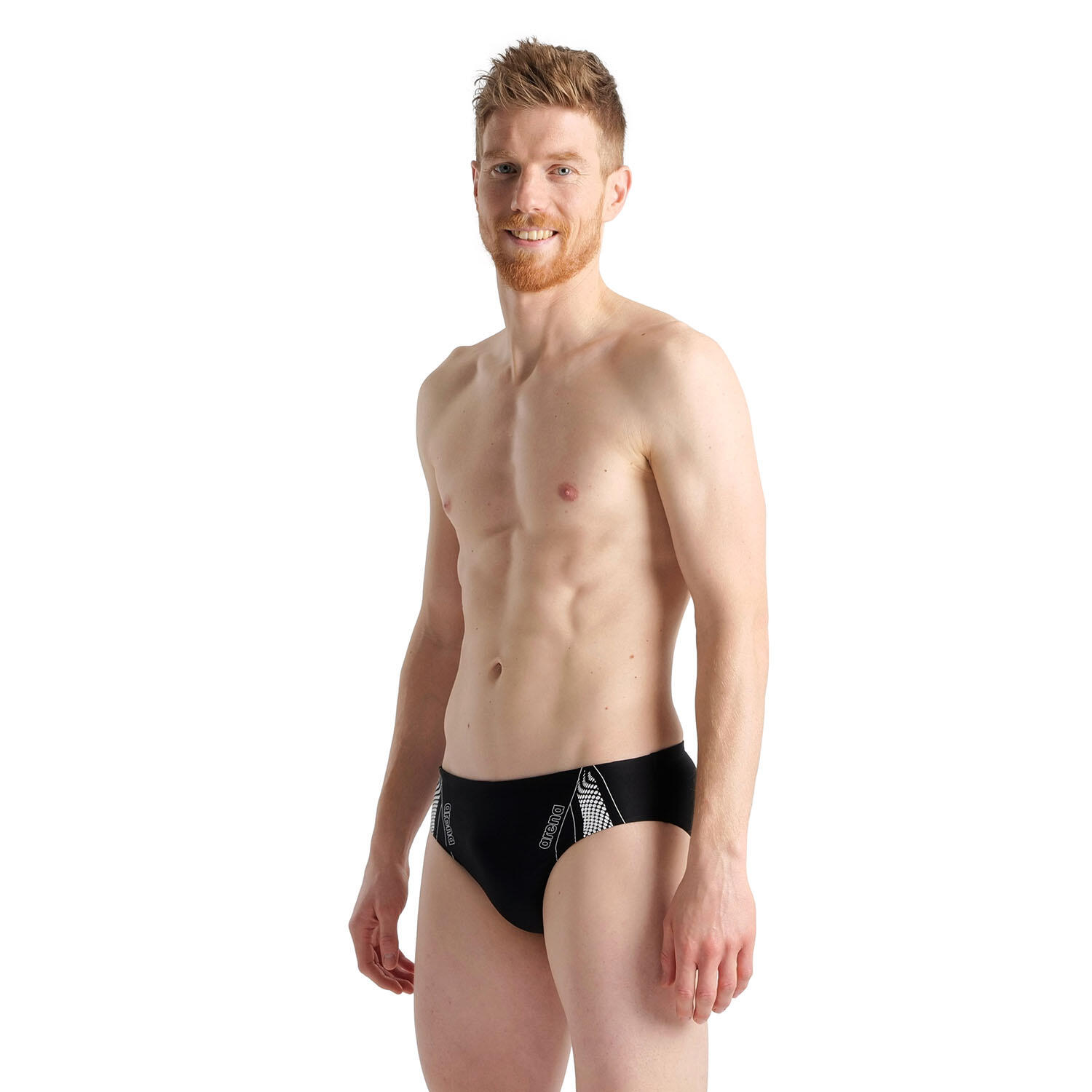 Arena - Slip De Bain Homme - Graphic - Maillot De Bain 1 Pièce - Blanc|noir - 80 - Decathlon