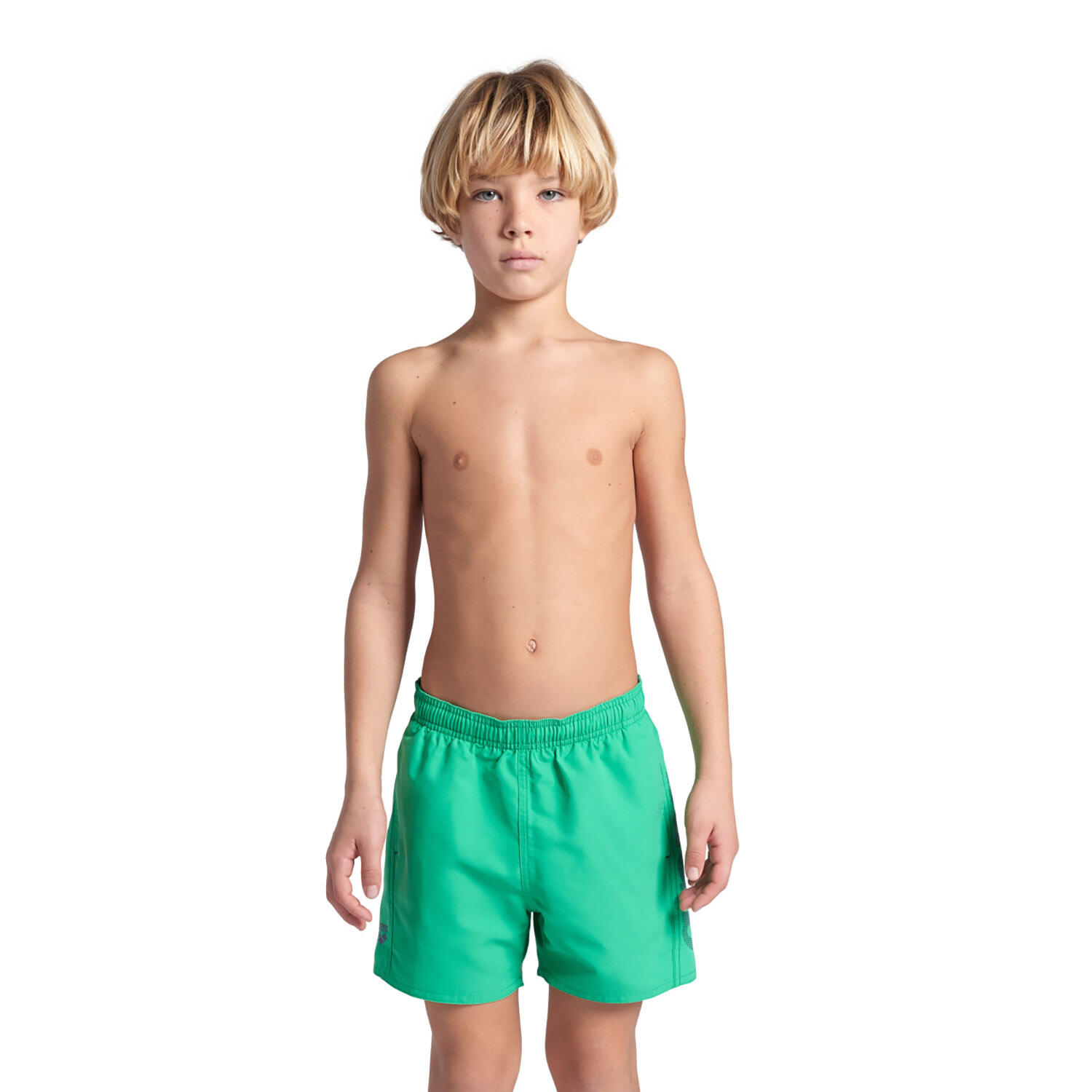 Arena - Shorts De Bain Garçon - Fundamentals Logo R - Maillot De Bain 1 Pièce - Bleu|vert - Decathlon