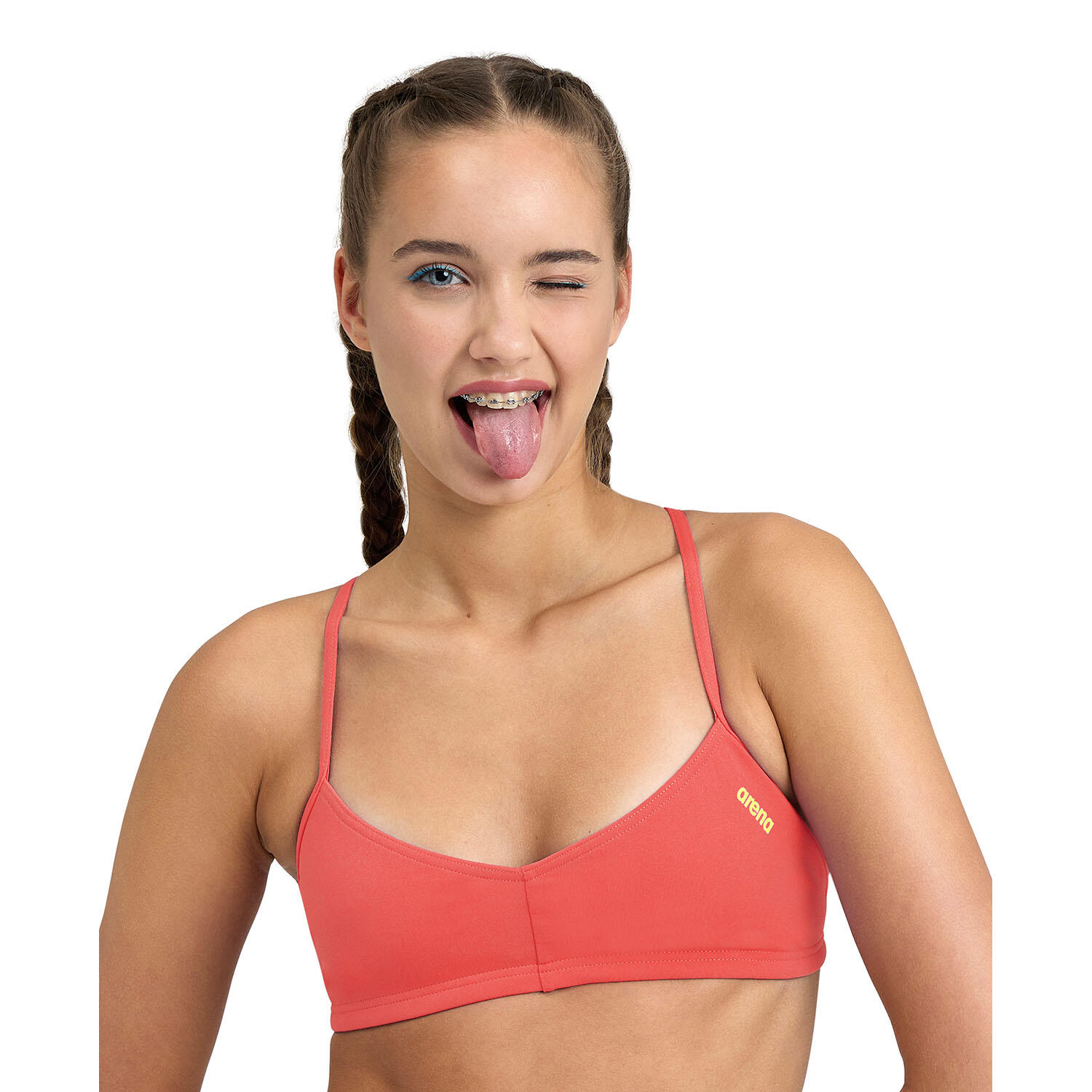 Arena - Top De Natation Femme - Bandeau Live R - Brassière De Bain - Jaune|rouge - 40 M - Decathlon