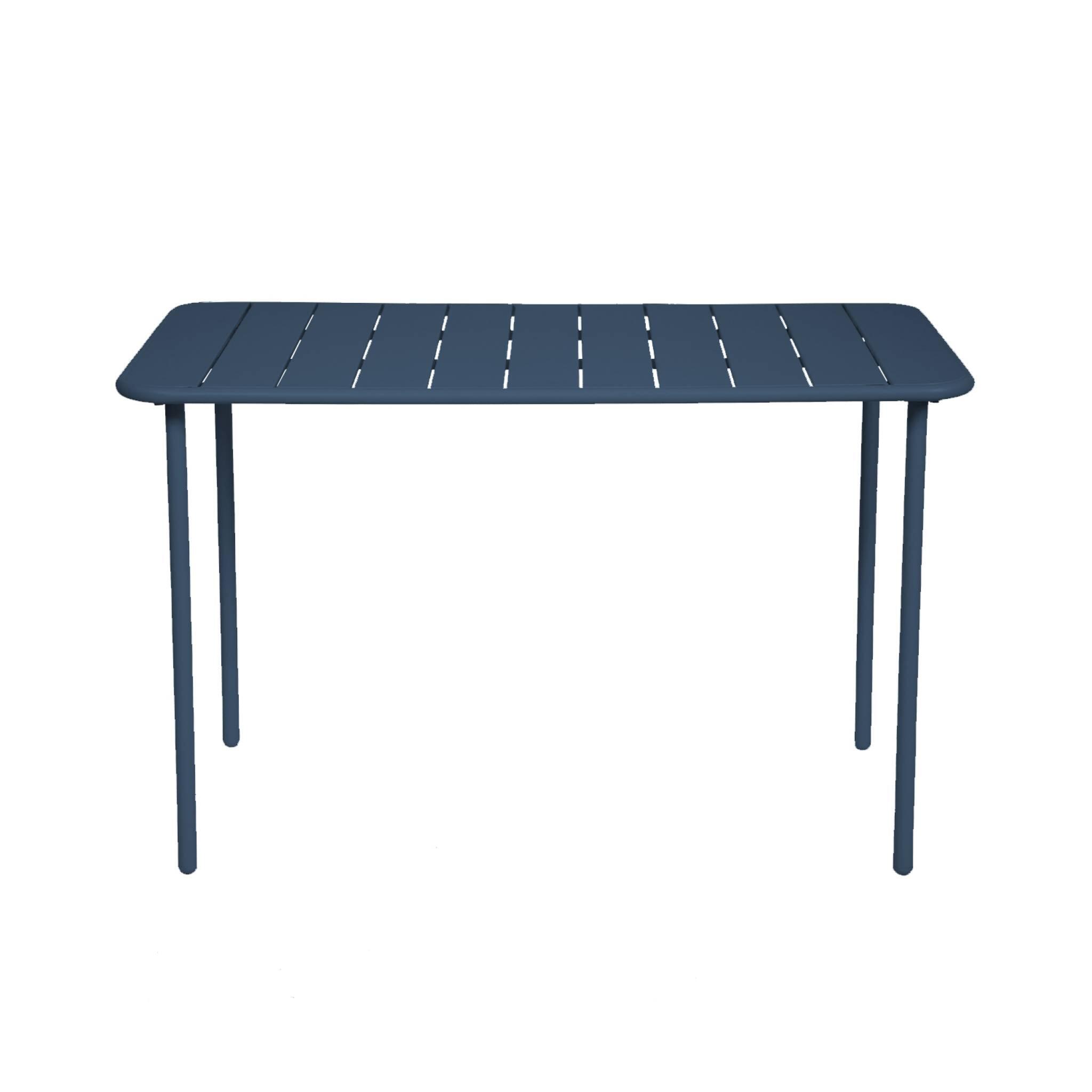 Mesa de jardim em metal, 4 cadeiras, Azul-marinho 6/6