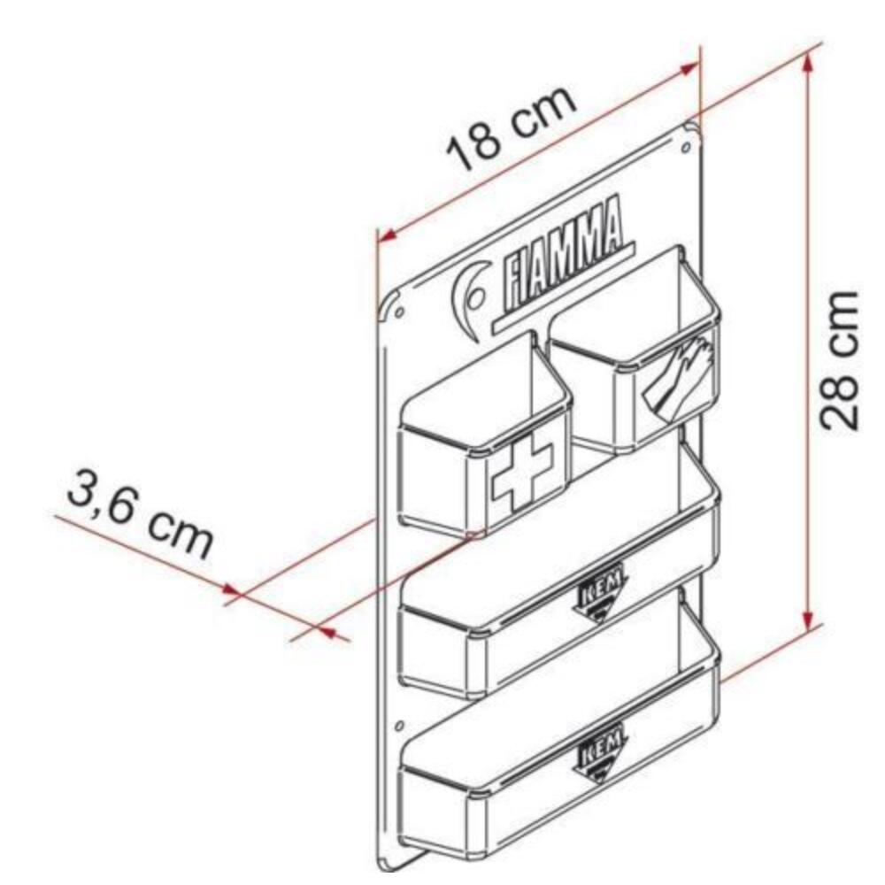 Repisa portaobjetos Fiamma Pocket Kasset para portones de servicio 2/7