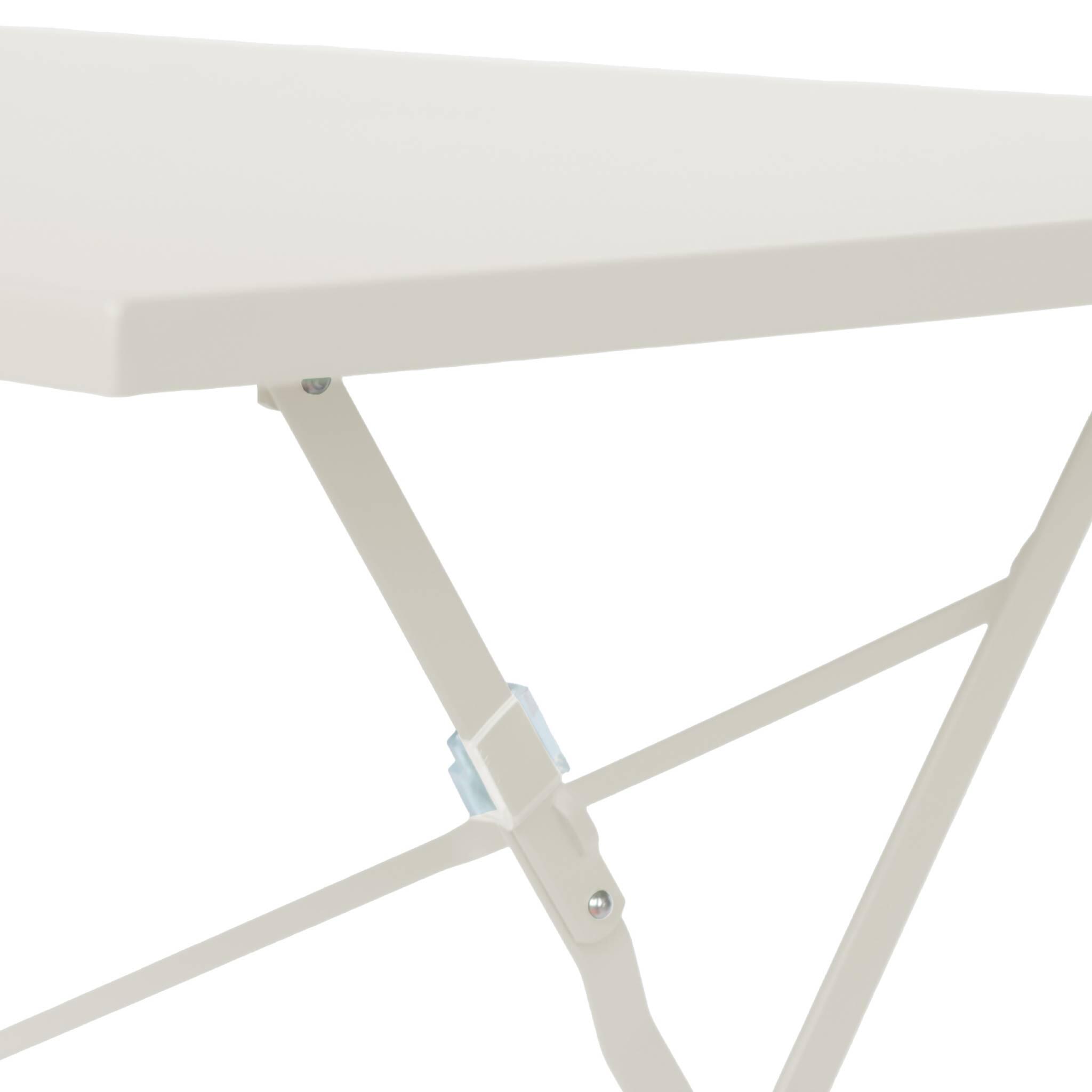 Mesa de jardim bistrô dobrável em metal, 4 cadeiras, Beige 5/6