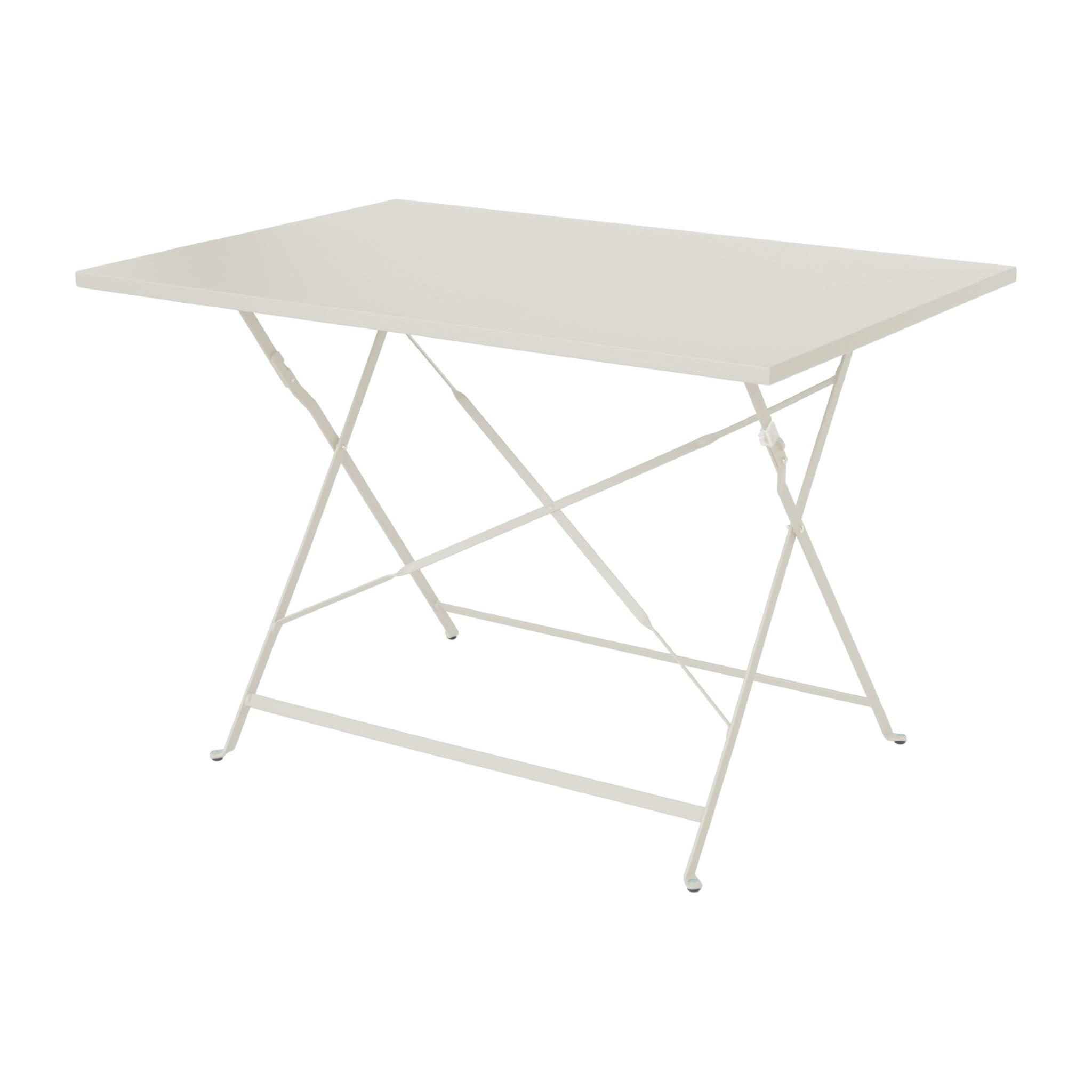 Mesa de jardim bistrô dobrável em metal, 4 cadeiras, Beige 2/6