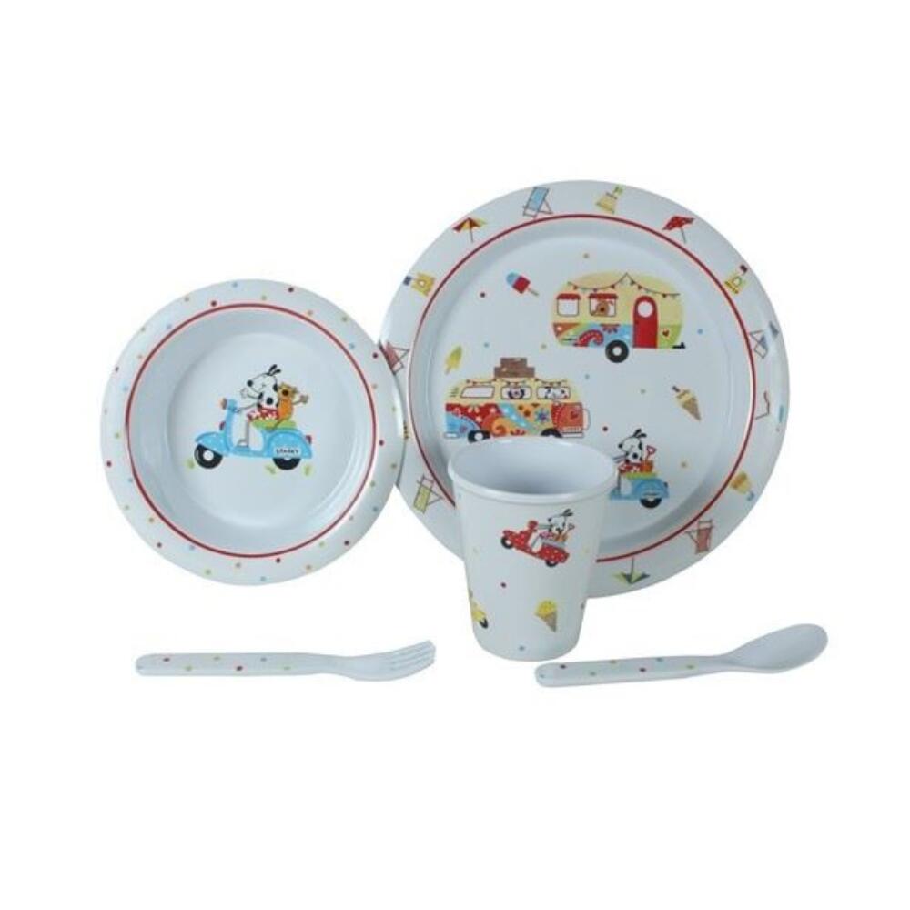 ROYAL LEISURE Royal Sparky & Friends 5-Piece Lightweight Melamine Children's Dinner Set