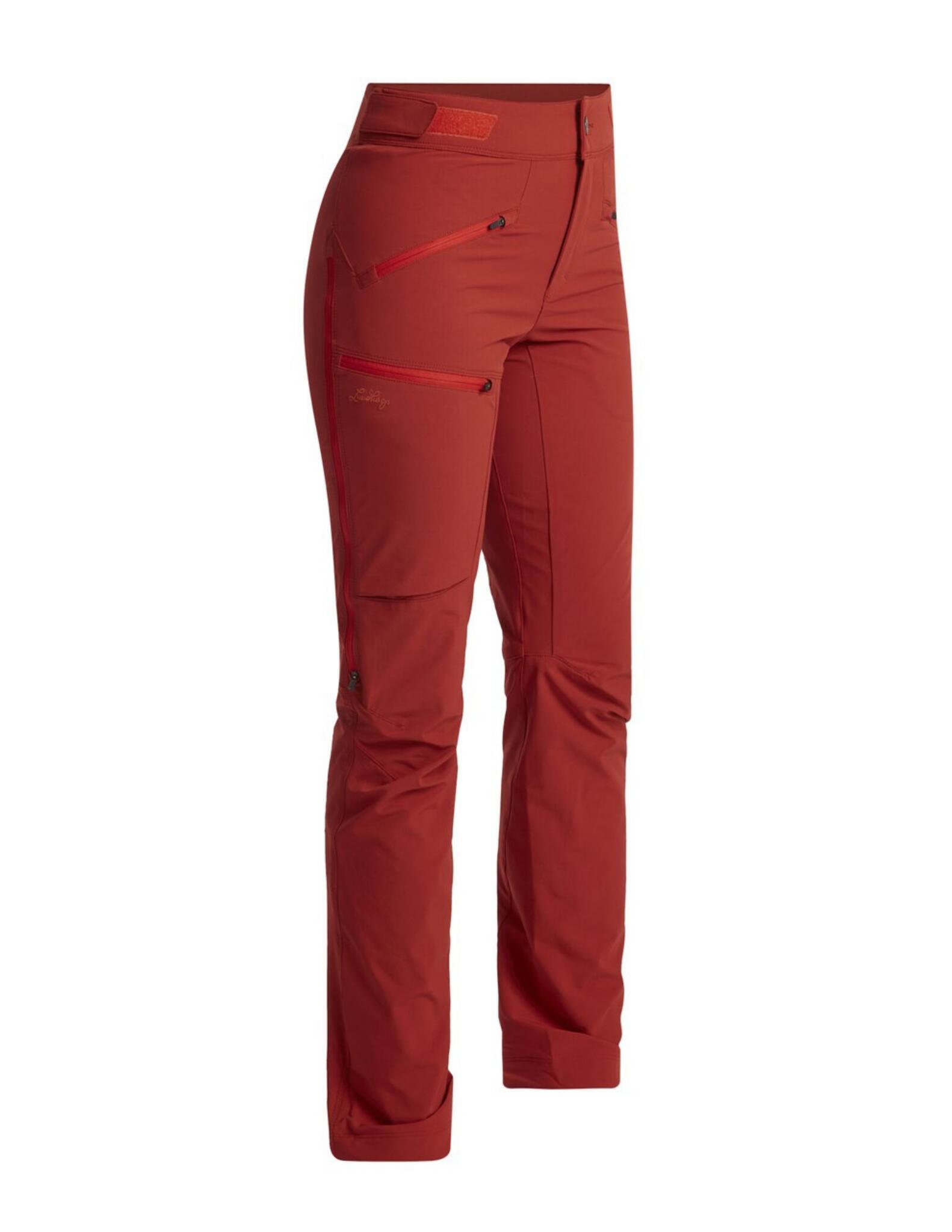 Pantalon Randonnée Lundhags Askro Femme nylon rouge taille réglable 3/3