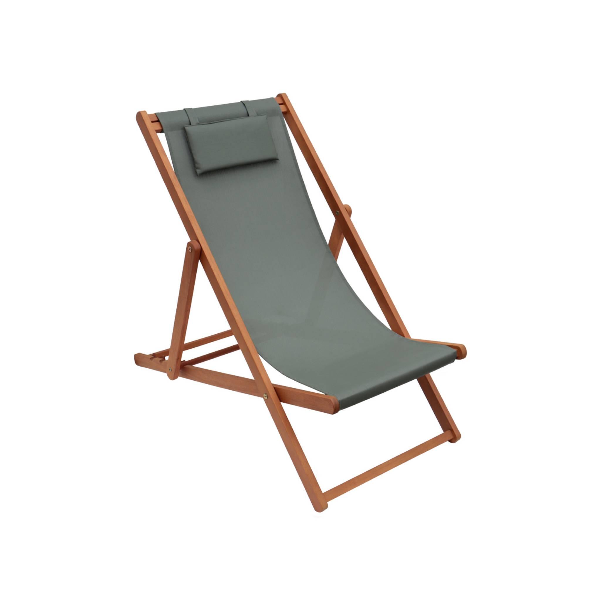 Silla plegable de madera de eucalipto, set de 2, Verde kaki 4/6