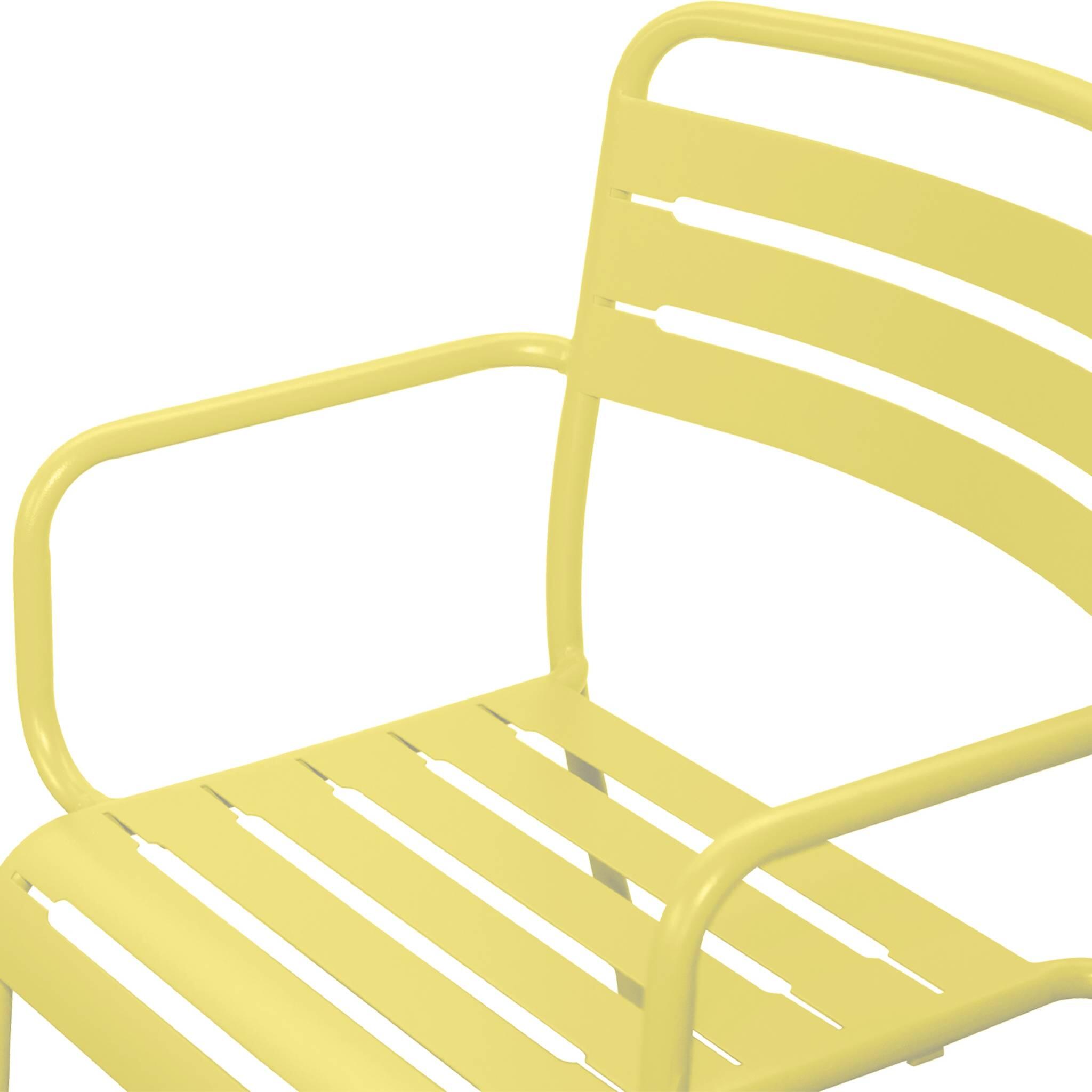 Sillón de jardín bistró de acero, set de 2, Amarillo 6/6