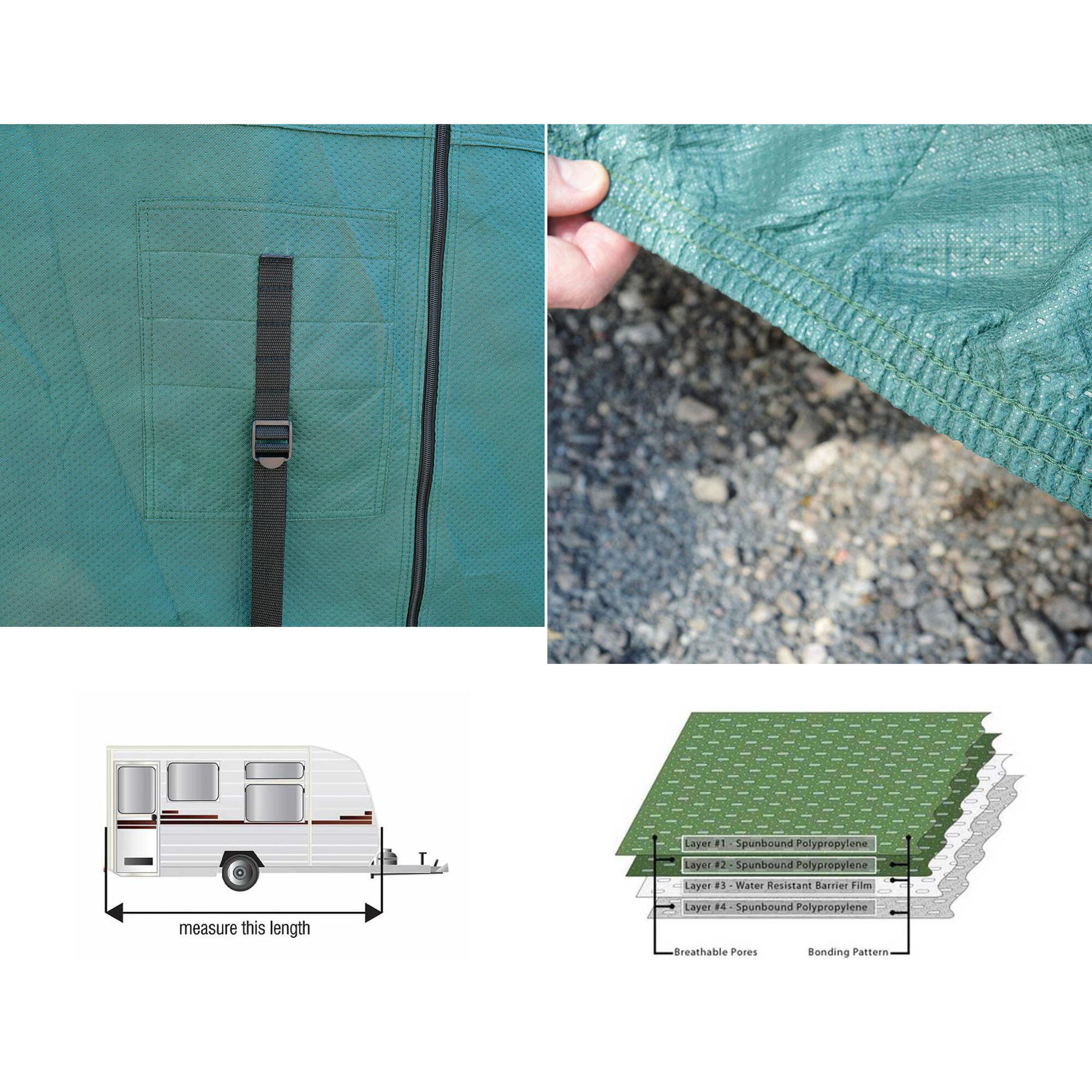 Maypole Caravan Cover - 21 - 23ft (6.2 - 6.8m) | Green 3/4