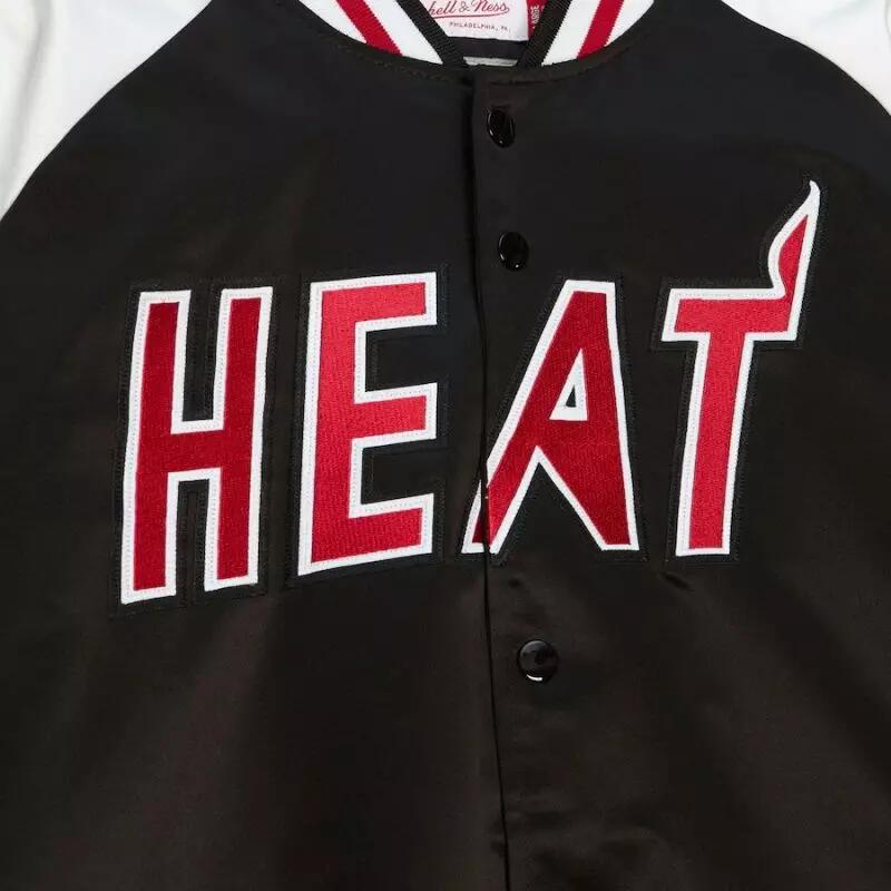 Blouson NBA Miami Heat Mitchell & Ness Primetime Lightweight Satin Noir 3/3