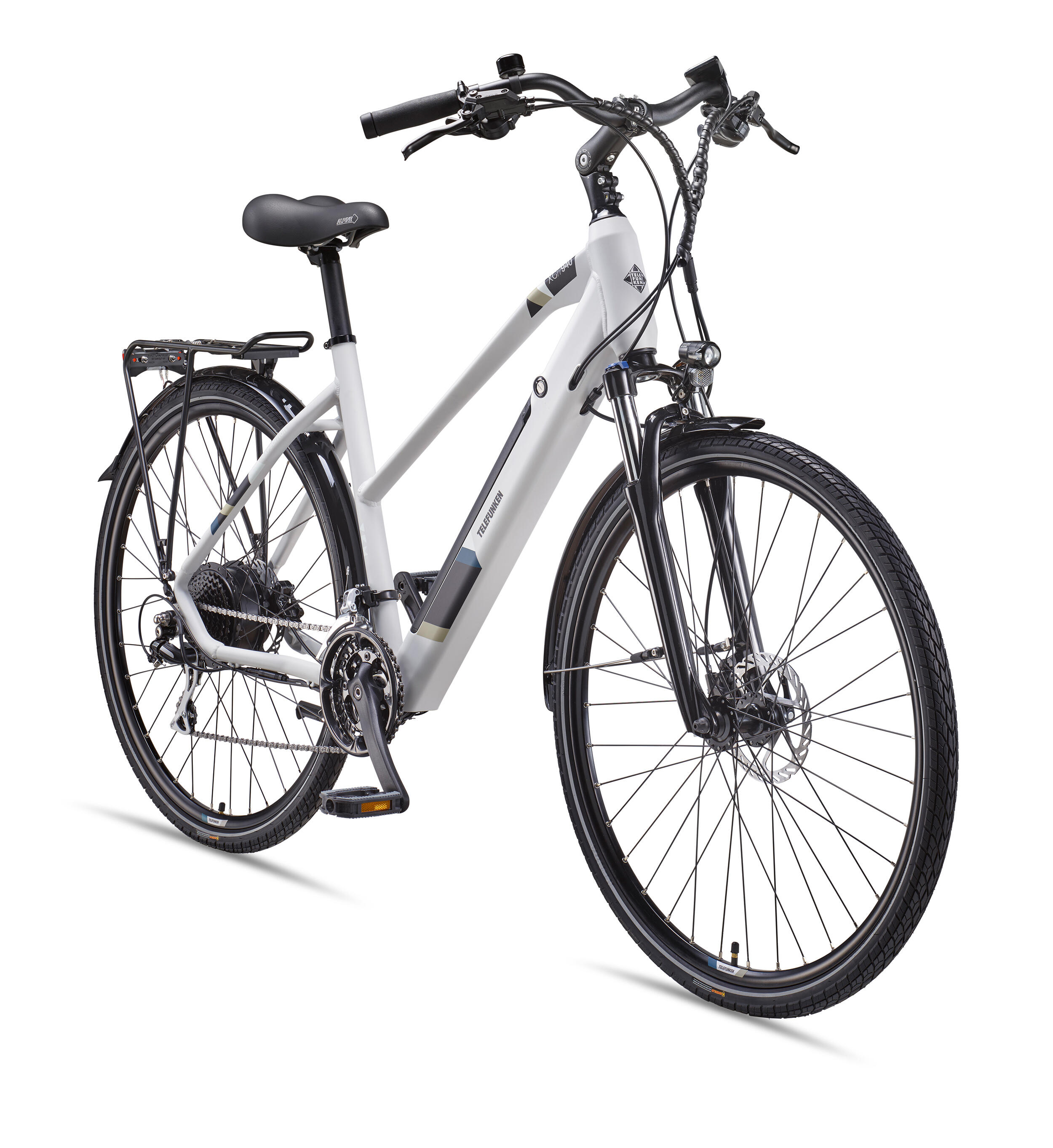 TELEFUNKEN E-Bike XC940 28 Zoll 24-Gang Pedelec Trekking Touren Elektrofahrrad Damen weiß