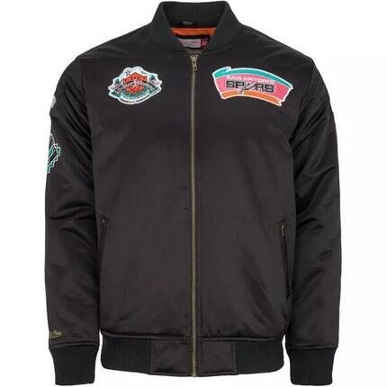 Blouson NBA San Antonio Spurs Mitchell & Ness Flight Satin noir