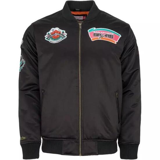 Blouson NBA San Antonio Spurs Mitchell & Ness Flight Satin noir