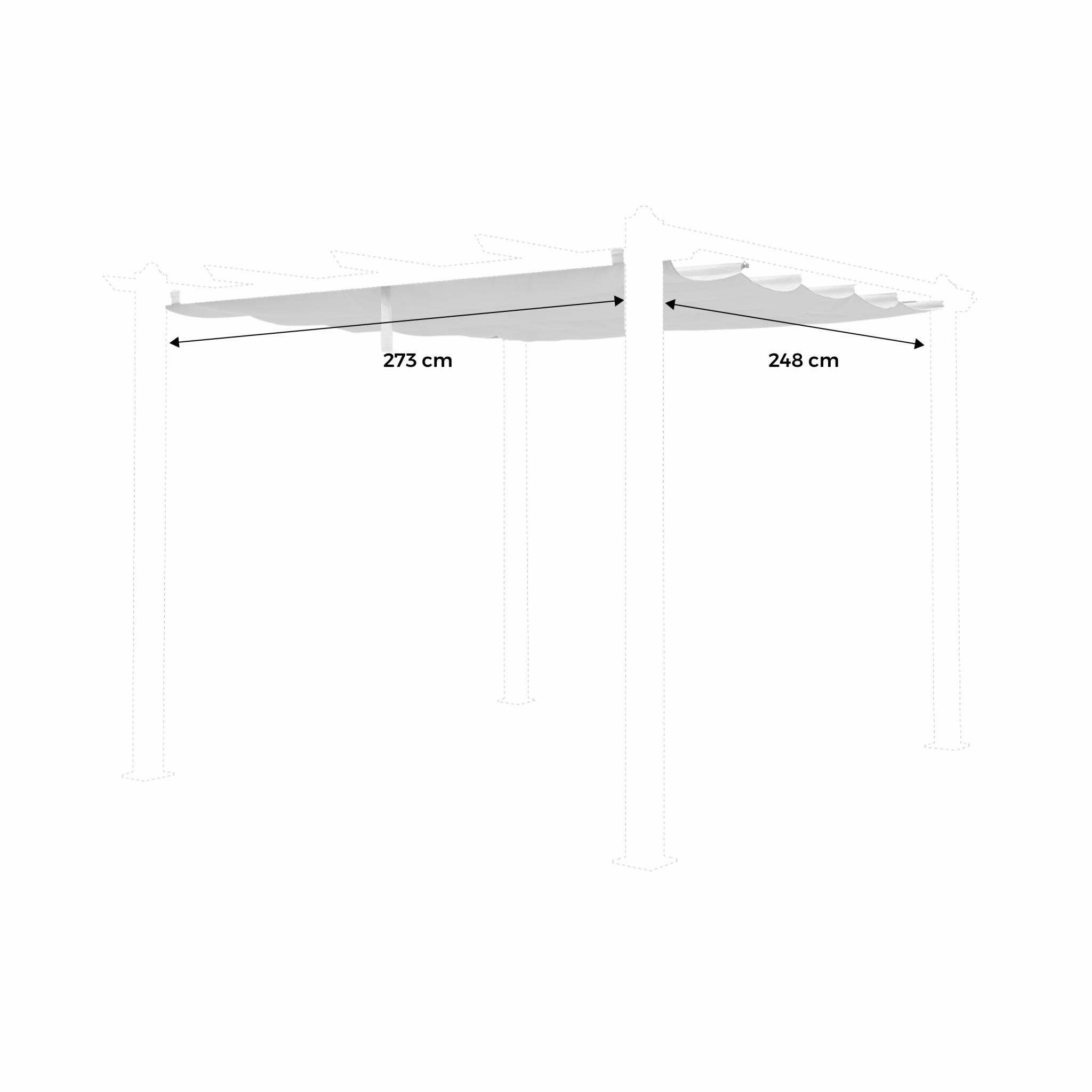 Techo de repuesto para pérgola 3x3m, Gris 3/3