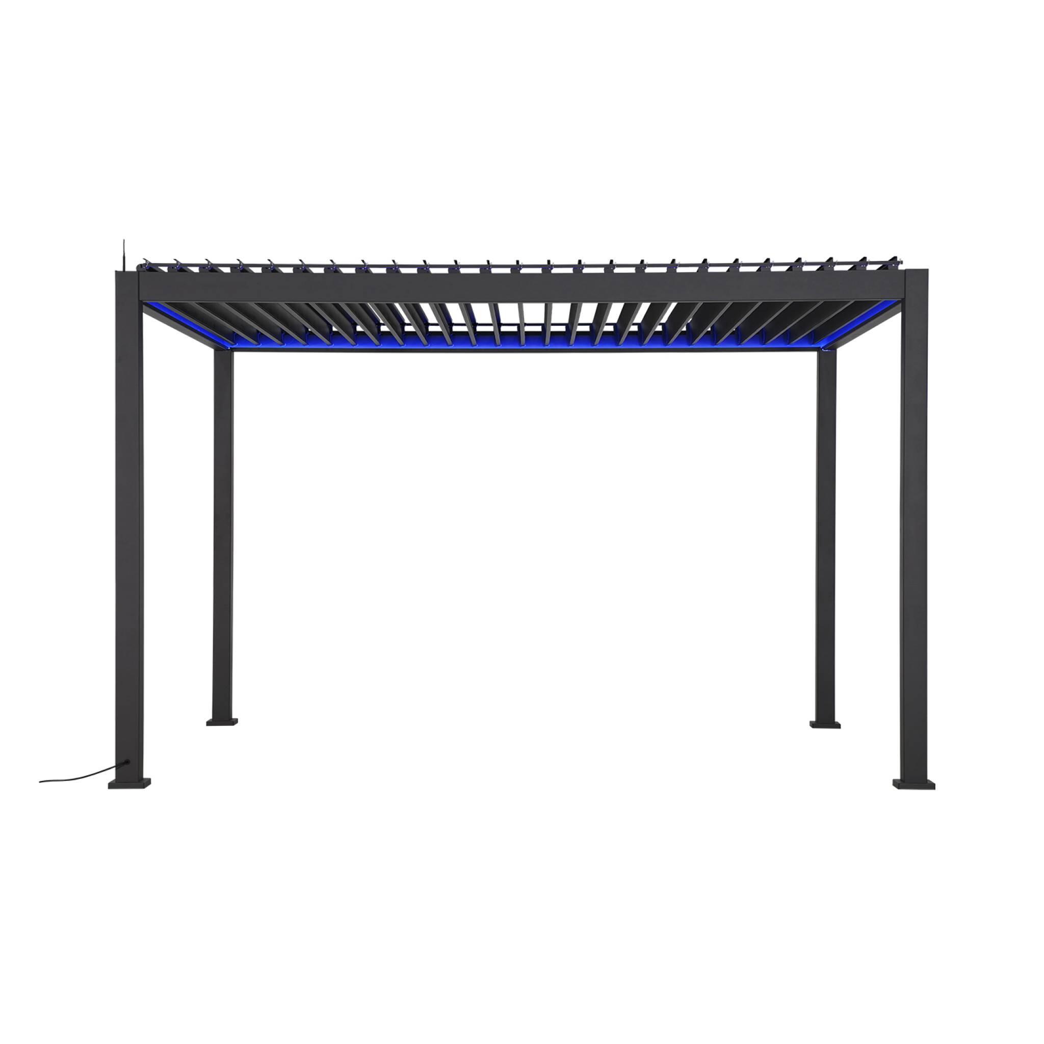 Pérgola bioclimática Triomphe 3x4m LED + toldo de 4m, Antracita 5/6