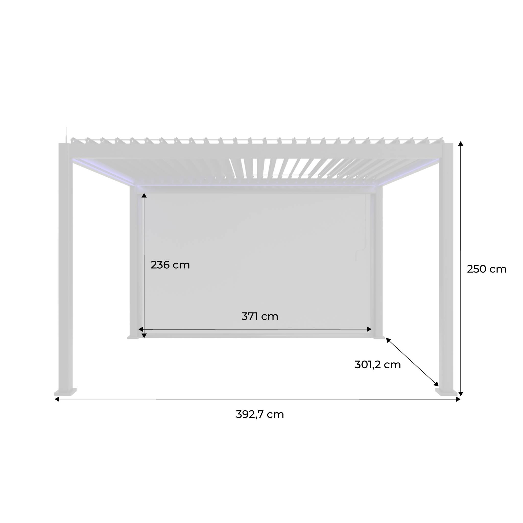 Pérgola bioclimática Triomphe 3x4m LED + toldo de 4m, Antracita 4/6