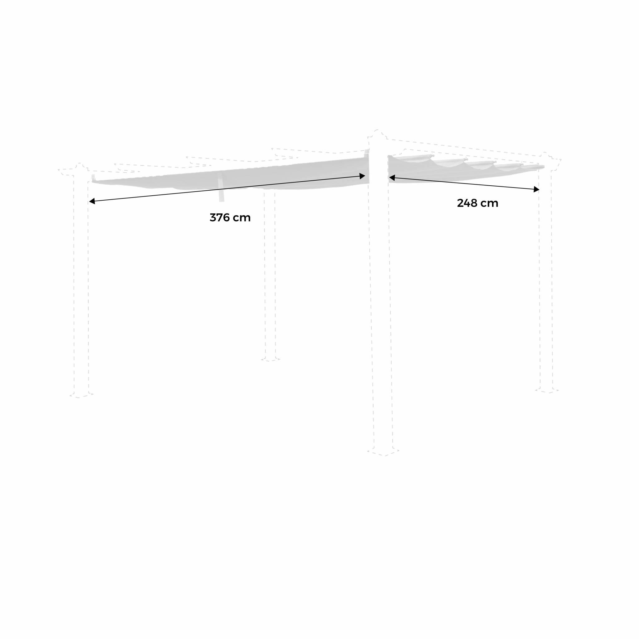 Techo de repuesto para pérgola Condate 3x4m, Gris 3/3