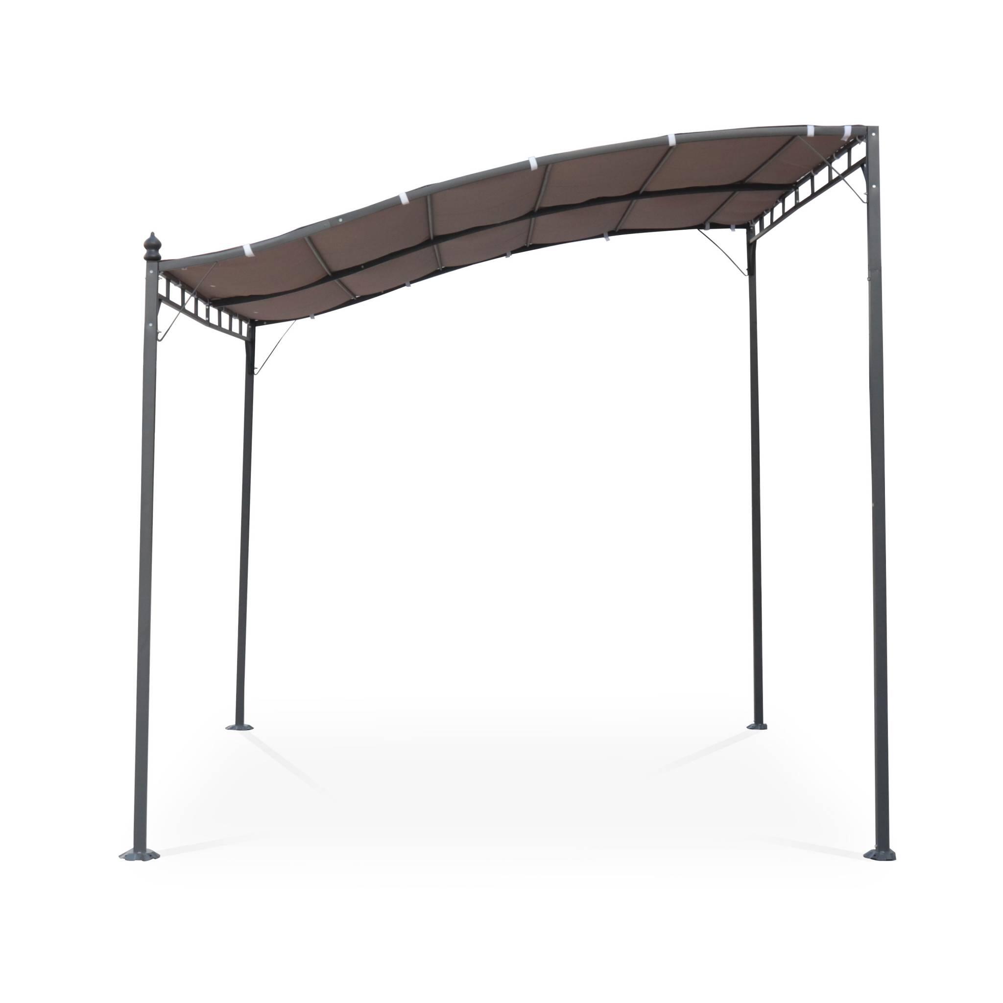 Pérgola acoplada de aço, 3x2,5m, Taupe 2/4