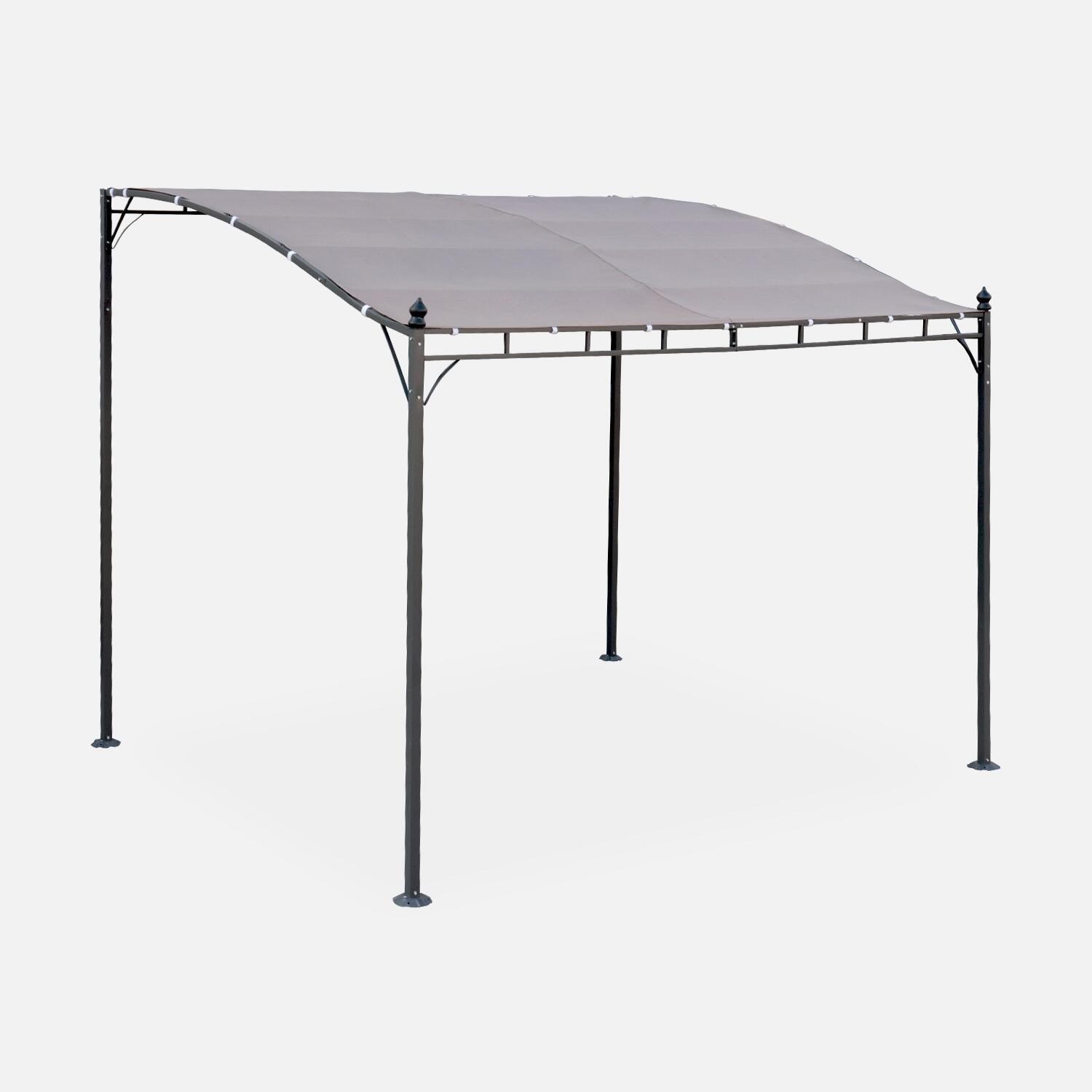 Pérgola acoplada de aço, 3x2,5m, Taupe